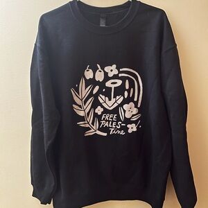 Free Palestine artist Black Graphic Sweater